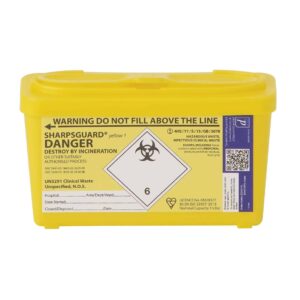 IMG_7487 Sharpsguard Yellow 1 Ltr Sharps Bin
